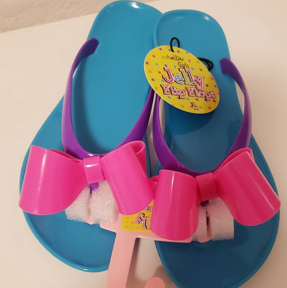 Girls Jelly Sandals with Pink Bows